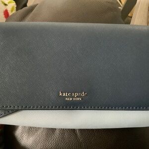 Kate Spade Cameron Blue Colorblock Saffiano Leather Small Flap Crossbody w/ COA